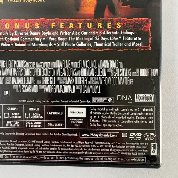 28 Days Later DVD Widescreen Special Edition Movie Danny Boyle Zombie Horror - Picture 8 of 8